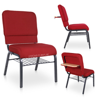 Chaise d'église, d'auditorium ou de théâtre sud-coréenne professionnelle, rembourrée, empilable, en tissu moderne, d'occasion
