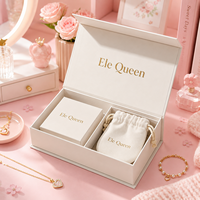 Caja de Papel con Impresión Personalizada, Ecológica, Hecha con Materiales Reciclados, Caja de Joyería Magnética de Alta Gama, Impermeable, con Tapa Abatible, Forro de Esponja y Asa