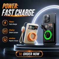 Station de charge portable sans fil OEM 10000 mAh avec charge ultra-rapide PD 22,5 W, affichage LED, conception radiateur pour utilisation extérieure