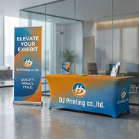 Mantel de Spandex Personalizado para Conferencias Corporativas, con Gráficos Personalizados, Cubierta Elástica Ajustable de 6/8 pies para Stand de Ferias Comerciales y Exposiciones