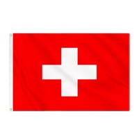 Drapeau Suisse 3x5 pieds en gros, fabriqué en usine, bannière nationale suisse en polyester avec œillets, croix blanche, pour extérieur, défilés et festivals