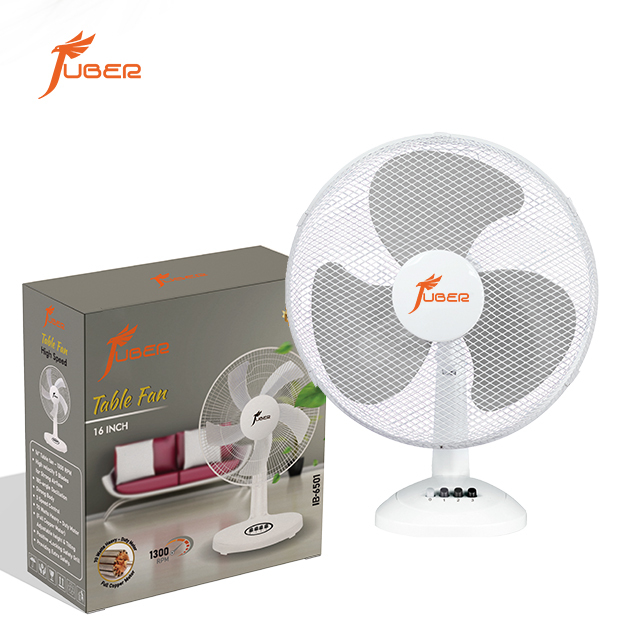 Quiet 16 Inch Colorful Mini Size Table Fan with White Line Grill Fly Fan for Tables