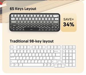 Ensemble clavier et souris sans fil 2,4 GHz pour bureau et maison, en ABS, rond, mignon, multicolore, pour filles - Product Image 4