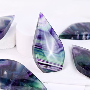Ornamen fluorit pelangi populer batu permata Reiki Fengshui ukiran tangan kristal air mata fluorit kerajinan untuk meditasi - Product Image 2