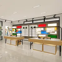 Внутренний дизайн, магазин оптических очков, деревянный настенный шкаф для витрин, индивидуальная средняя стойка, солнцезащитные очки, стеклянная витрина