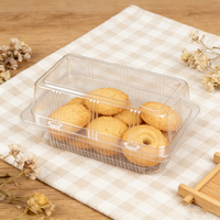 Boîtes d'emballage pour boulangerie, conteneur à charnière, boîte à gâteau en plastique, boîte à clapet transparente, emballage alimentaire en PET jetable, transparente et claire