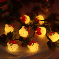 Guirlande lumineuse décorative de Noël multi-styles, Père Noël, bonhomme de neige, ours, ambiance festive, lumières colorées