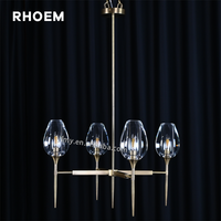 Lustre en cristal rond en forme de tulipe pour salon, villa, salle à manger, éclairage pour la maison, décoration d'éclairage de luxe pour la maison