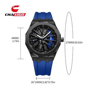 Chaxigo 7277 Originale Orologio da Polso al Quarzo 3D di Lusso per <span class=keywords><strong>Uomo</strong></span>, Impermeabile con Ghiera Rotante a 360 Gradi - Product Image 4