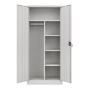 Metall-Garderobenschrank für Hängekleidung mit abschließbaren Türen – Stahlschrank Aufbewahrungsspind Kleider-Organizer für Schlafzimmer und Waschküche - Product Image 1