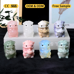 <b>Hot</b> Sale Natural Gemstone Hedgehog Sculpture Crystal Healing <b>Stone</b> Animal Carvings for Decoration - Product Image 3