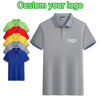 Groothandel op maat geborduurde effen bedrukte logo heren werk golf zakelijke shirts anti-pilling ademend korte mouw