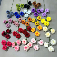 Bouquet de roses artificielles en soie faites à la main, à longue tige, fleurs artificielles réalistes pour mariage, décoration de la maison, banquet, fiançailles