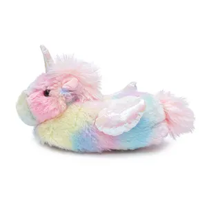 New Arrival Cute Stuffed Plush Unicorn Animal Feet Slippers For Kids