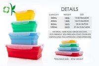 Liitoksilicone — boîte à Lunch pliable, lot de 4, sans BPA, lave-vaisselle en Silicone, conteneurs de stockage des aliments avec couvercles