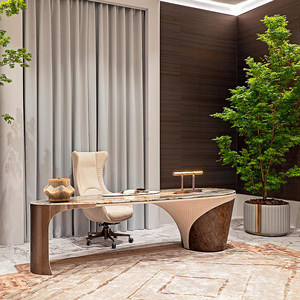 Bureau exécutif de luxe en marbre italien avec tiroirs multifonctionnel de luxe pour patrons, villas et bureaux à domicile - Product Image 2