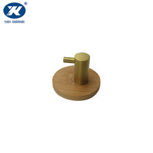 Ganchos de <span class=keywords><strong>Pared</strong></span> Autoadhesivos Resistentes de Bambú y Acero Inoxidable para Toallas y Abrigos, para Entrada, Hotel, Gimnasio, Baño - Product Image 3