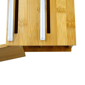 Good Quality 2 in 1 Bamboo <b>Foil</b> Wrap <b>Dispenser</b> with Cutter for Kitchen Cling Food Wrap - Product Image 4