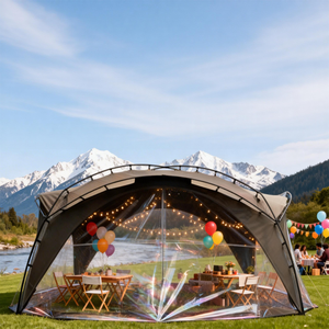 Grande <span class=keywords><strong>tente</strong></span> <span class=keywords><strong>de</strong></span> réception en forme <span class=keywords><strong>de</strong></span> dôme avec parois latérales en tissu maillé TPU, protection UV50+, imperméable, pour le glamping, les mariages, les événements familiaux en plein air, abri contre l'ombre - Product Image 1