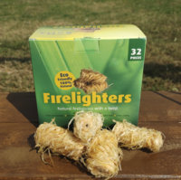 Allume-feu en laine de bois naturel à éclairage rapide pour camping en plein air, barbecue, charbon de bois organique, 32 pièces/boîte
