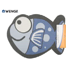 핫 세일 물고기 디자인 특별한 모양의 친환경 안전 사용자 정의 미끄럼 방지 목욕 매트 문 박쥐 깔개 매트