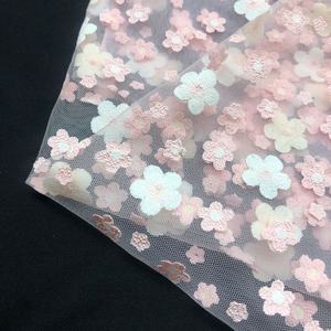 Tela de encaje con diseño bonito para vestido de niños, tela de tul con flores suaves de nailon 100, estampado de farol DTY para boda, gran oferta - Product Image 5