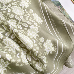 New Autumn Spring 90x90cm Twill Silk Scarf For Women Luxury Double Sided Print Square Headscarf Elegant <b>Shawl</b> <b>Wrap</b> Wholesale - Product Image 3