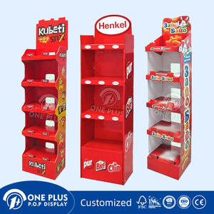 Giá để trưng bày sản phẩm bằng giấy, gấp gọn được, thân thiện với môi trường, phủ lớp chống tia UV, có logo tùy chỉnh, dành cho cửa hàng bán lẻ, siêu thị, dạng đứng tự do, dùng làm giá trưng bày điểm bán hàng (POS) - Product Image 4