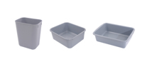 Caja de mano de utilidad de cocina comercial, caja cuadrada de PP para autobús, almacenamiento de conserjería, lavabo, técnicas de inyección para vajilla de restaurante