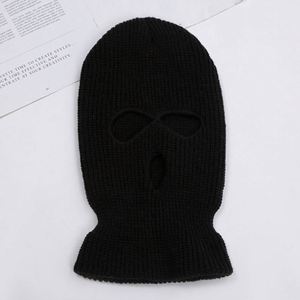 Promotional Cheap Winter Windproof <b>Warm</b> Blank Beanie <b>Hats</b> 3 Holes Balaclava Ski Mask Knitted Beanie <b>Hat</b> - Product Image 4