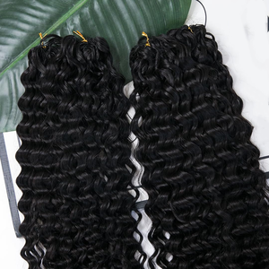 Extensions de cheveux à plumes, bouclés birmans, invisibles, crochet, cheveux humains vierges, double trame - Product Image 2