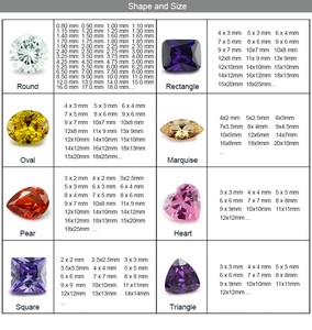 100 pz/Lotto Gemme Rotonde in Zirconia Cubica CZ da 3.5mm-12mm Nere Rosa Gialle <span class=keywords><strong>Granato</strong></span> Peridoto Ametista Viola Lavanda - Product Image 6