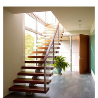 Escalier droit moderne de luxe en métal préfabriqué sur mesure avec monopoutre, fabriqué à Guangzhou