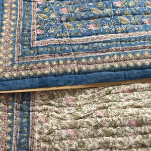 Bloque de mano de calidad hecho a mano Jaipuri diseño bloque estampado edredón algodón mano bloque impreso diseño étnico edredón para usos de invierno - Product Image 1