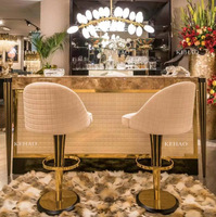 Comptoir de bar personnalisé pour hôtel, restaurant, café, avec meuble de rangement pour vin, mobilier de luxe, tabourets de bar