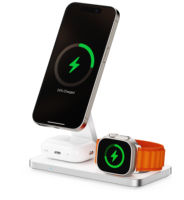 2025 Logo personnalisé multifonctionnel pliable universel rapide 3 en 1 support de Table de bureau de charge sans fil magnétique pour iPhone 17 16