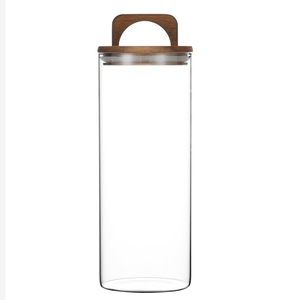 Kín gỗ nắp lọ thủy tinh căn cứ Kẹo & Trà hạt cà phê kín nhà bếp lưu trữ chai kín Canister container thực phẩm - Product Image 6