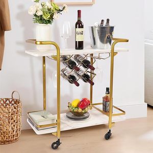 Nordic modern home mobile food <b>cart</b>, multi-functional hotel trolley, wrought iron four-wheeled <b>storage</b> <b>cart</b> - Product Image 1