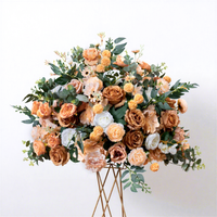 FL-164 Composition florale en boule de fleurs aux couleurs d'automne, marron, pour centres de table de mariage et événements