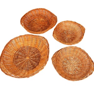 Panier de rangement rond en osier tressé, orange, fait main, pour cuisine, conteneur alimentaire, pour la maison, les restaurants et les snack-bars - Product Image 4