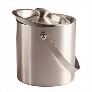 Seau à glace durable et éco-responsable en acier inoxydable à double paroi de 5 L, motif floral, garde le glace au frais plus longtemps, pour bar et restaurant - Product Image 1