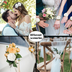 Bouquets <span class=keywords><strong>de</strong></span> mariage DIY Honghua, fleurs artificielles blanches au toucher réel, 25 pièces, 50 pièces, roses artificielles en mousse <span class=keywords><strong>ivoire</strong></span> réalistes avec tiges - Product Image 6