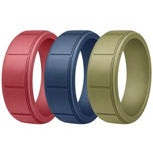 Bague en silicone pour homme, motif écossais, style européen et américain, avec mouvement rotatif, 7 couleurs, pour bijoux de mode - Product Image 5