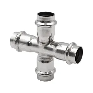 304/316 Stainless Steel Press Fittings cross for water pipeline