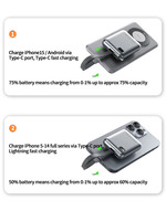 Batterie externe portable mini haute capacité à charge rapide avec câble intégré, sortie DC, alimentation mobile personnalisable