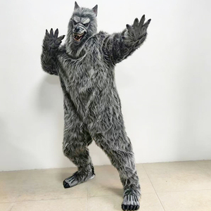 Disfraz de Lobo Realista de Fábrica Original, Traje de Hombre Lobo para Halloween, Disfraz de Mascota de Animal Salvaje con Máscara, Garras y Patas para Adultos - Product Image 1
