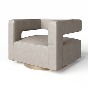 <span class=keywords><strong>Fauteuil</strong></span> pivotant de luxe avec finition en cuir Mobilier de salon complet pour Hall Villa Appartement Hôtels et Hôpitaux - Product Image 1