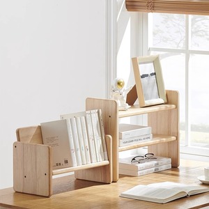 <b>Desktop</b> Storage <b>Shelf</b> Solid Wood 3 Tier Bookshelf Modern Minimalist Desk Organizer For Office Home Study Space - Product Image 3