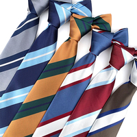 Corbata a rayas de poliéster para hombre, accesorios de moda, venta al por mayor