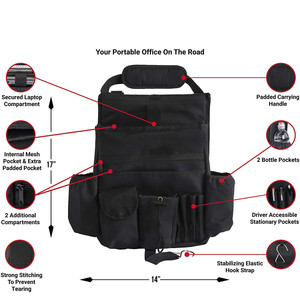 Car <b>Seat</b> Side Organizer 8-11 Pockets 600D Oxford Cloth Hanging <b>Storage</b> Bag For Tablet Phone Water Bottle - Product Image 2